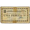 Image 1 : 1 Peseta. 1937. C.M. de UTRILLAS (Teruel). (Roturas. Reparaciones con cinta adhesiva). RARO. Mont-15