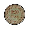 Image 1 : 0,50 Pesetas. S/F. C.M. de ESTIVELLA (Valencia). Cartón redondo. (Algo sucio). MUY RARO. Mont-625B;