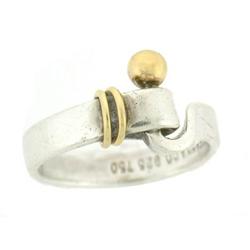 Tiffany & Co Silver Ring with 18k Yellow Gold