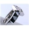 Image 3 : 14k White Gold Ring with Onyx and Mother of Pearl