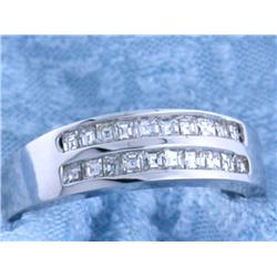 14k White Gold Ring with Diamonds