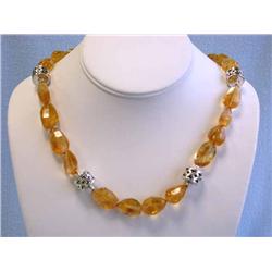 Silver Necklace with Citrine