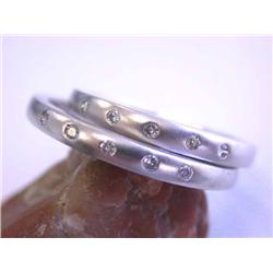 14k White Gold WEDDING SET Rings with Diamonds
