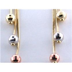 14k Tri-color Gold Dangling Earrings
