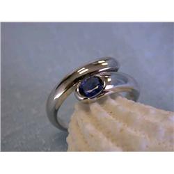 Bvlgari 18k White Gold Ring with Sapphire