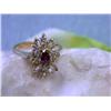 Image 2 : 14k Yellow Gold Diamond Ring with Ruby