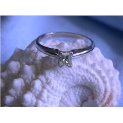 14k White Gold Ring with Diamond Solitaire (0.41 ct)