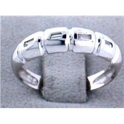 14k White Gold Ring with Diamonds