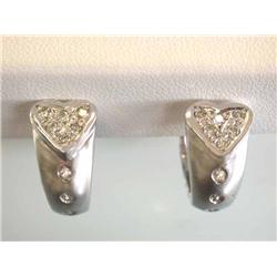 14k White Gold Earrings with Diamonds