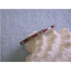 Eternity Ring with Diamonds and Pink Sapphire