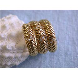 Bvlgari 18k Yellow Gold Ring with Diamonds