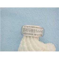 14k White Gold Men's Ring with Diamonds