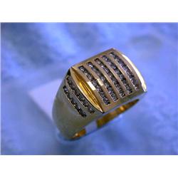 14k Yellow Gold Men's Ring with Diamonds