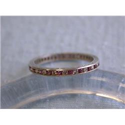 Platinum Eternity Ring with Diamonds and Rubies