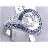 Image 1 : 14k White Gold Diamond Ring with Diamonds and Sapphires