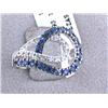 Image 2 : 14k White Gold Diamond Ring with Diamonds and Sapphires