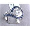 Image 3 : 14k White Gold Diamond Ring with Diamonds and Sapphires
