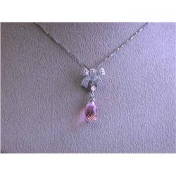 Gold Necklace with Diamond and Topaz