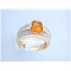 Image 3 : 18k Yellow Gold Ring with Citrine and Diamonds