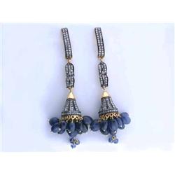 14k Gold and Silver with Diamonds and Sapphires