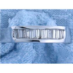 14k White Gold Ring with Diamonds