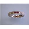 Image 1 : Platinum Eternity Ring with Diamonds and Ruby