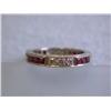 Image 2 : Platinum Eternity Ring with Diamonds and Ruby