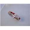 Image 3 : Platinum Eternity Ring with Diamonds and Ruby