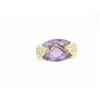 Image 1 : 14k Yellow Gold Ring with Diamonds and Amethyst