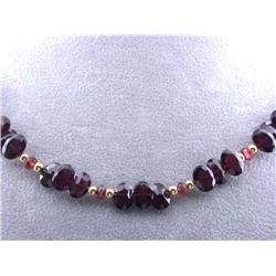 14k Yellow Gold Necklace with Garnets