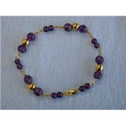 14k Yellow Gold with Amethyst Bracelet