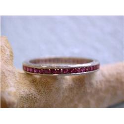 Platinum Eternity Ring with Rubies