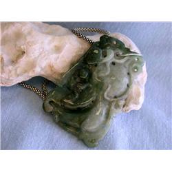 Silver Necklace with Jade Pendant