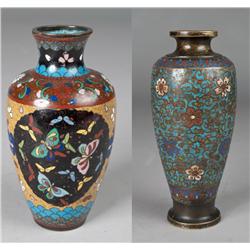 (2) Fine Asian Cloisonne Vases