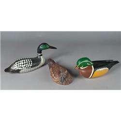 (3) Painted Wood Decoys