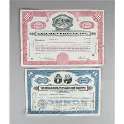 (2) Vintage Stock Certificates