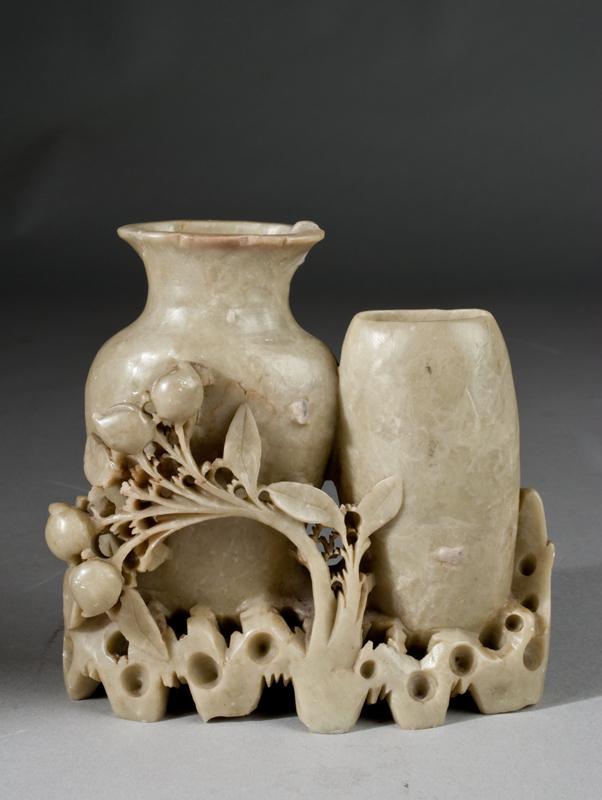 Chinese Carved Soapstone Vase