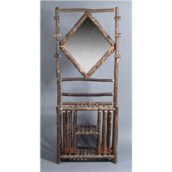 Rustic Hall Tree with Mirror