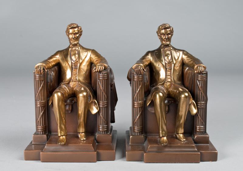 A Fine Pair Of Lincoln Bookends, Jennings Bros.