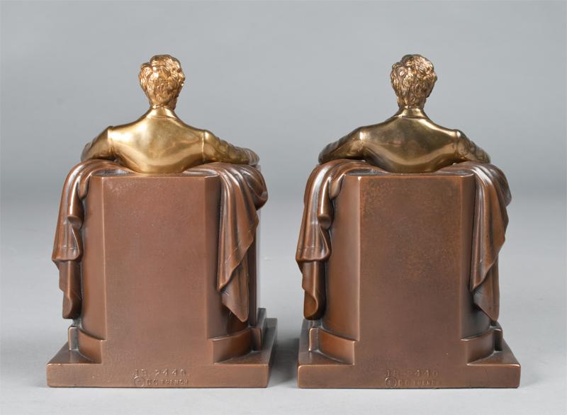A Fine Pair Of Lincoln Bookends, Jennings Bros.