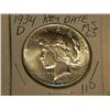 Image 1 : 1934-D PEACE DOLLAR