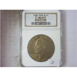 1976  TYPE II IKE DOLLAR NGC MS63