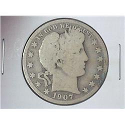 1907-D BARBER HALF DOLLAR