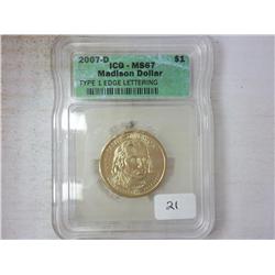 2007-D MADISON DOLLAR ICG MS67