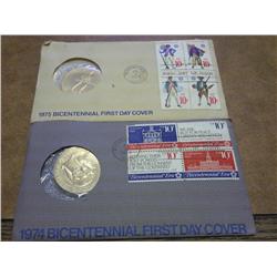 2 US MINT BICENTENENIAL FDC'S 1974 & 1975