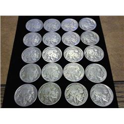 20 ASSORTED 1930'S BUFFALO NICKELS