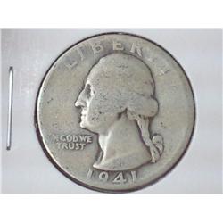 1941-D WASHINGTON SILVER QUARTER