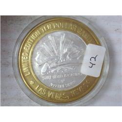 REO SUITE HOTEL CASINO $10 SILVER TOKEN (UNC)