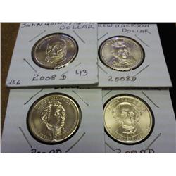 ALL 4-2008-D PRESIDENTIAL DOLLARS (UNC)