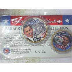 BARACK OBAMA COLORIZED 2 COIN SET